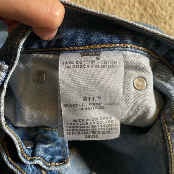 Vintage 1990s Levi’s 511 Skinny Jeans 30x30 - Picture 1 of 5